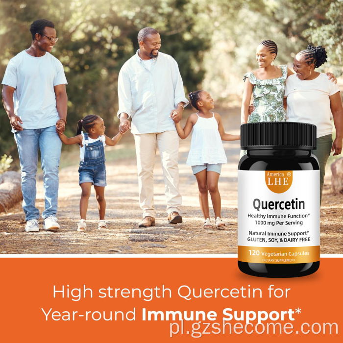 Organiczne kapsułki kercetyny wegetariańskie wspierają zdrowie immunologiczne